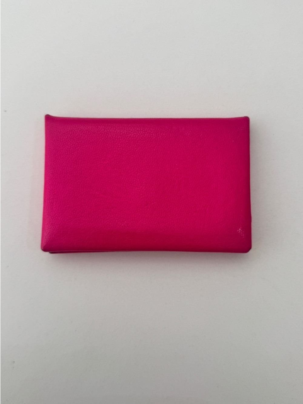 Hermès Calvi Card Case Wallet Rose Shocking Pink Chèvre Leather